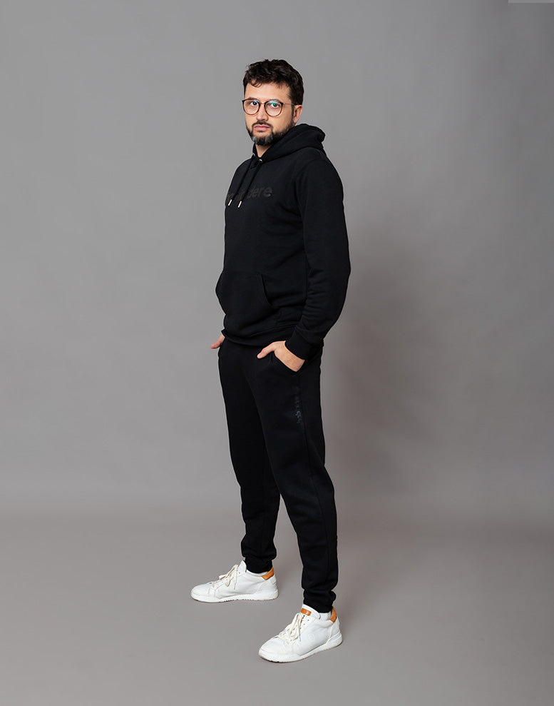 Black on Black Hoodie | Kapuzenpullover aus Bio-Baumwolle für Herren