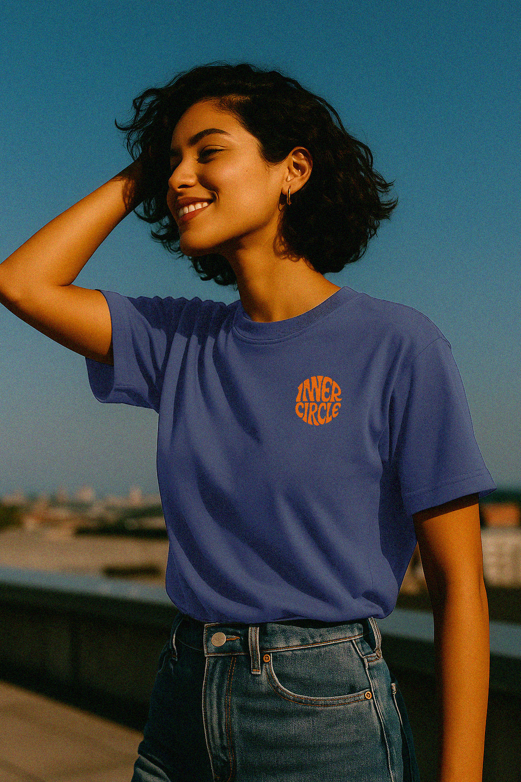 Inner Circle Shirt – Oversized Fit, Bio-Baumwolle, Violett für Frauen