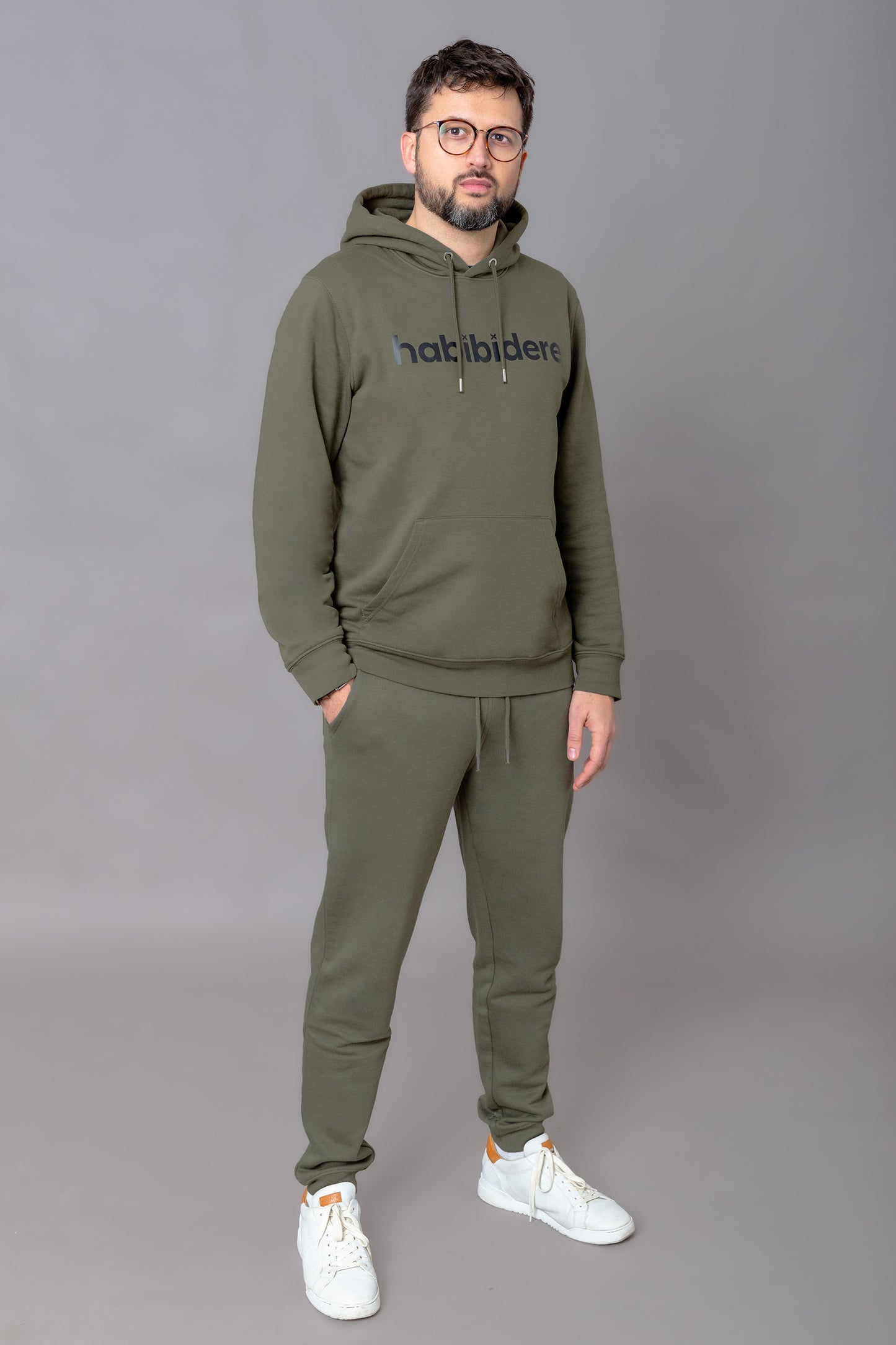 Khaki Hoodie | Kapuzenpullover aus Bio-Baumwolle für Herren