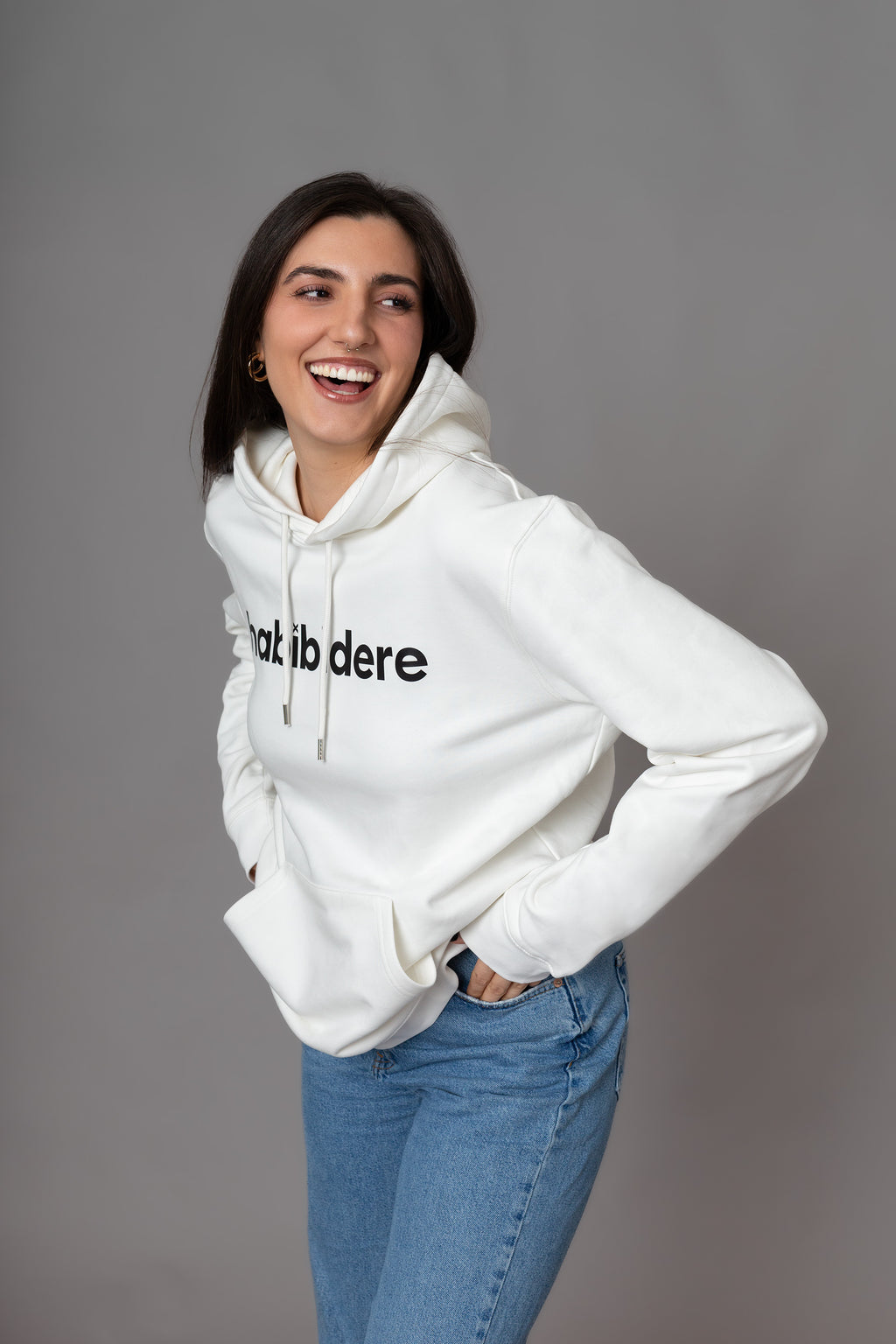 Off White Hoodie | Kapuzenpullover aus Bio-Baumwolle für Damen