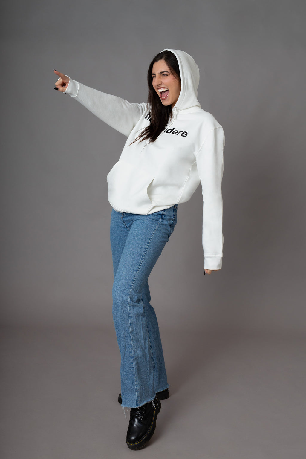 Off White Hoodie | Kapuzenpullover aus Bio-Baumwolle für Damen