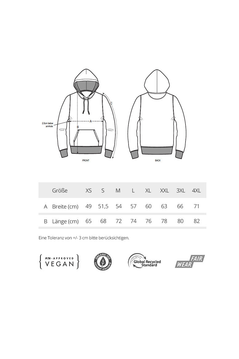 Black on Black Hoodie | Kapuzenpullover aus Bio-Baumwolle für Damen