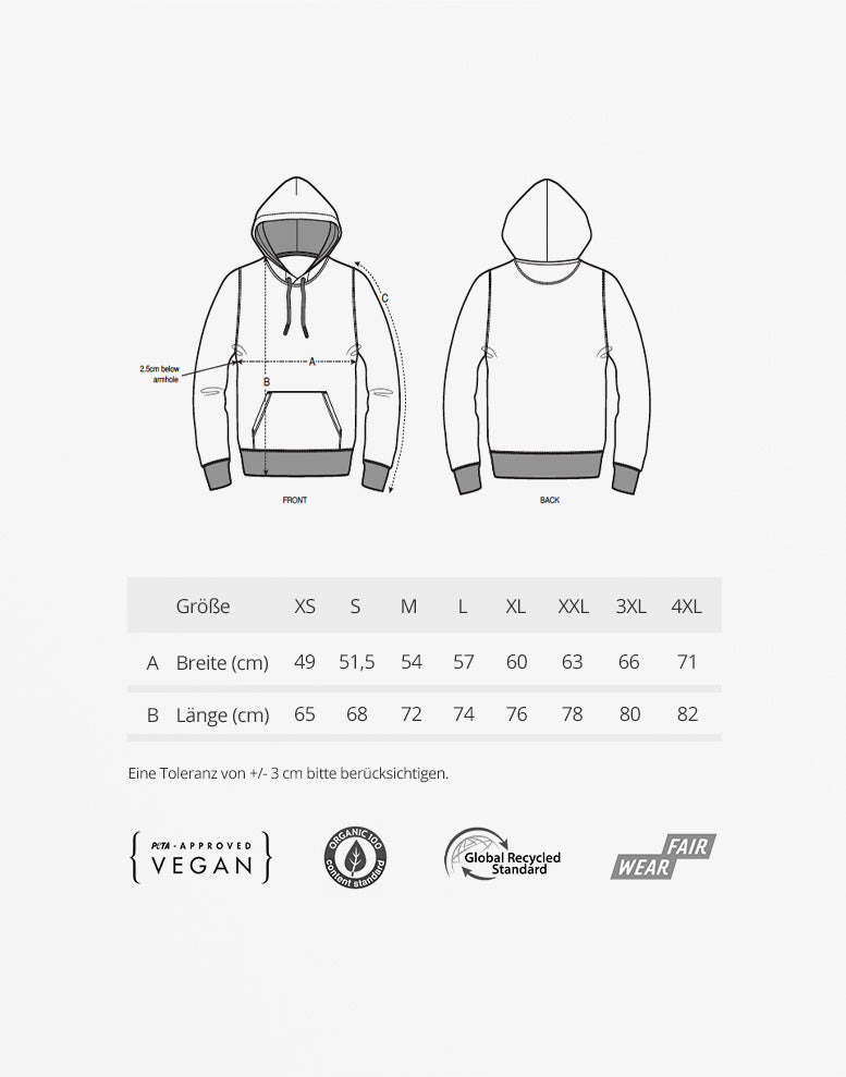 Black on Black Hoodie | Kapuzenpullover aus Bio-Baumwolle für Herren