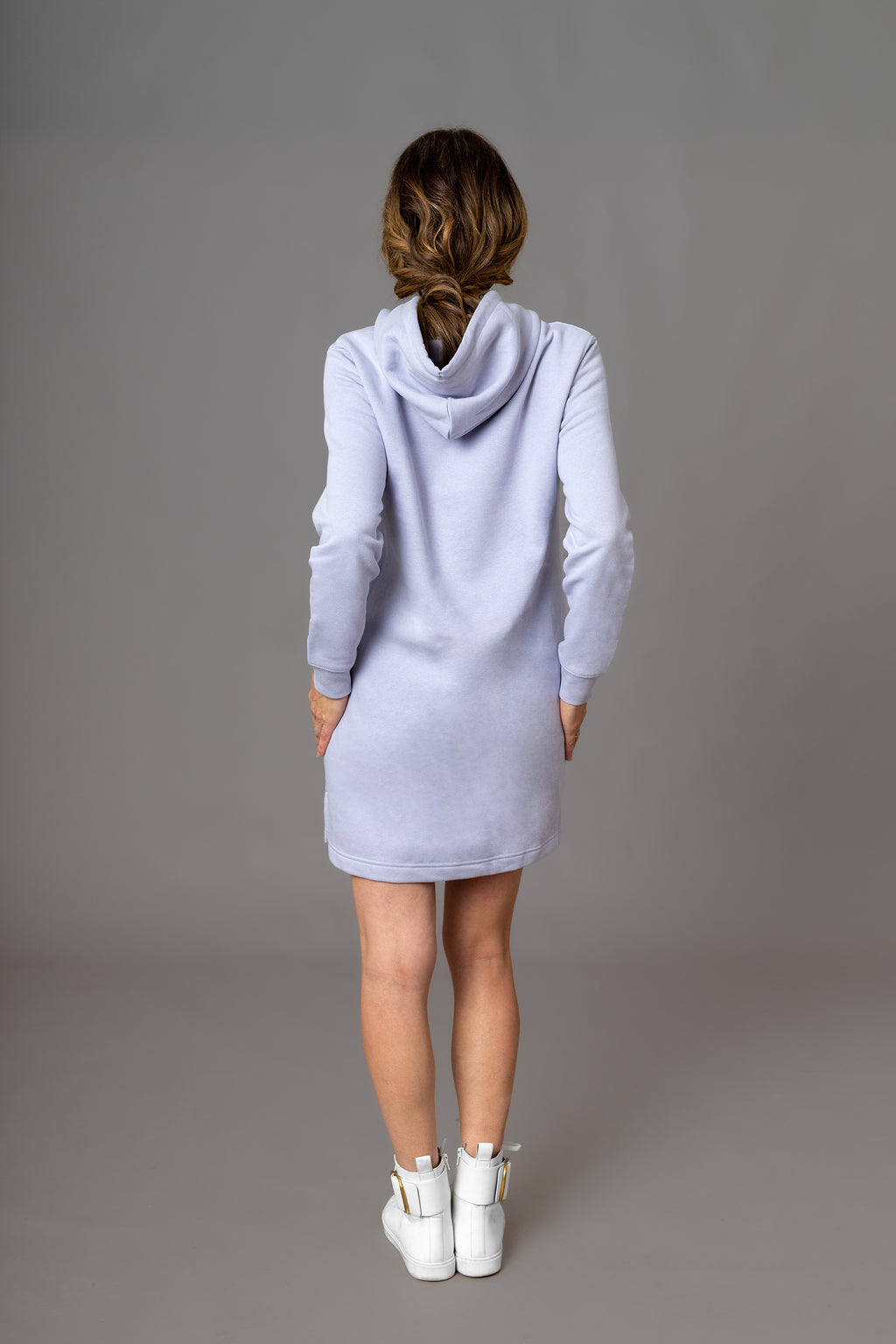 Lavender Hoodiekleid | Sweatshirtkleid mit Kapuze aus Bio-Baumwolle
