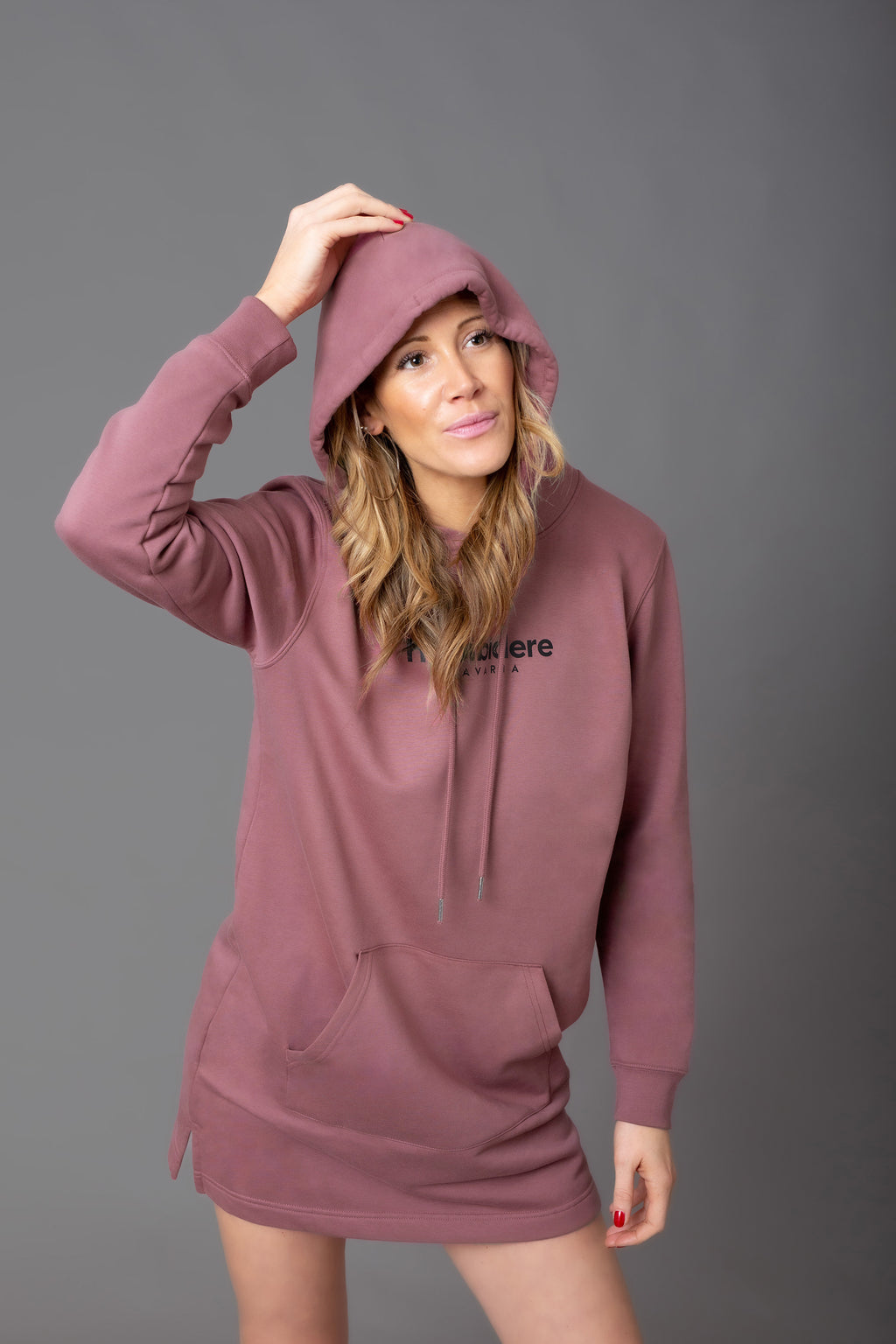 Hibiscus Hoodiekleid | Sweatshirtkleid mit Kapuze aus Bio-Baumwolle